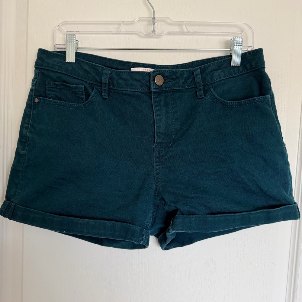 LC Lauren Conrad Dark Teal Jean Shorts